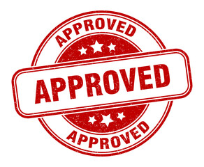 approved stamp. approved round grunge sign. label