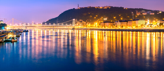 Elizabeth bridge over Danube river in Budapest Hungry