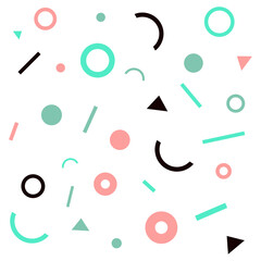 Memphis pattern. Abstract 80's background. Geometric pattern with geometric shapes. Vector illustration.