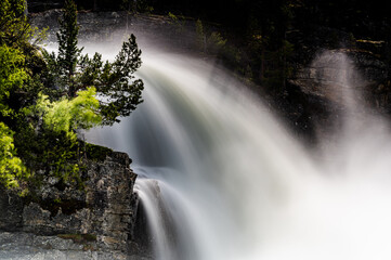 A waterfall in Romsdalen, Norway. A famous tourist attraction.