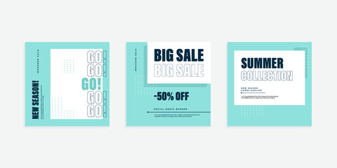 Vector square web banner templates for big and 
mega sale. Editable template post for social media ad. ads for promotion design with green and white color.