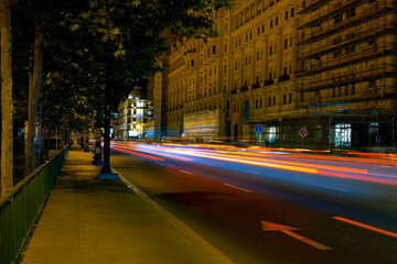 Long exposure car lights photo on Baku streets