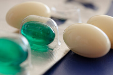 Fototapeta na wymiar pills and medications. capsules. ovules