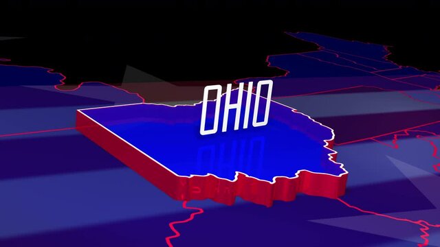 Graphic Fly In To Ohio, United States of America