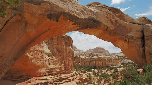 Sunny view of the Hickman Bridge of Capitol Reef National Park