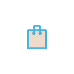 shopping bag icon flat vector logo design trendy