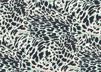 Bold abstracted leopard skin seamless pattern design. Jaguar, leopard, cheetah, panther animal print. Seamless camouflage