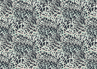 Bold abstracted leopard skin seamless pattern design. Jaguar, leopard, cheetah, panther animal print. Seamless camouflage