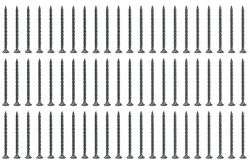 Black screws pattern isolated on white background background texture. High quality photo