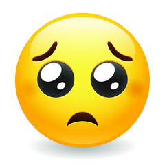 Pleading Emoji Kawaii Face Vector Design Art Trendy Communication Chat Elements