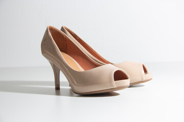 high heels shoes in white background