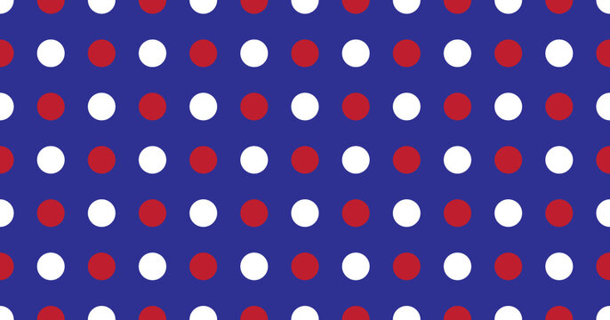 Red White and Blue Polka Dot Background