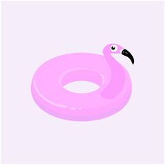 Inflatable circle in the form of a pink Flamingo