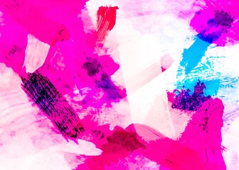 splash painting texture abstract background in pink and blue