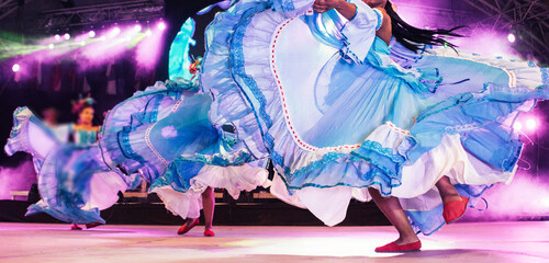 Columbia traditional folkloric dancers in beautiful costumes 