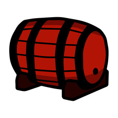 wooden barrel with beer