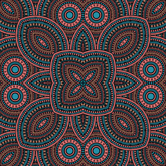 Ornate italian maiolica tile seamless ornament. Ethnic geometric vector elements. Quilt print design. Stylized italian mayolica tilework iterative pattern. Geometric shapes wallpaper.