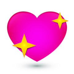 Sparkling Heart Love Emoji Icon. Object Symbol Gradient Vector Art Design Cartoon Isolated Background.
