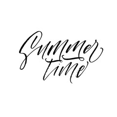 Summer time card. Modern vector brush calligraphy. Ink illustration with hand-drawn lettering. 