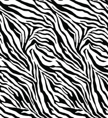 Seamless zebra pattern, animal print. - obrazy, fototapety, plakaty