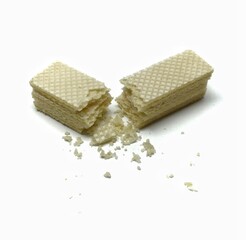 delicious wafer biscuits isolated on white background