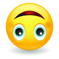 Crazy emoji with Zany Expression. Excited emoticon wild face. Vector design illustration. Upside Down Face.