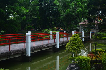 Fototapeta premium Japanese garden inside Rizal park in Manila, Philippines
