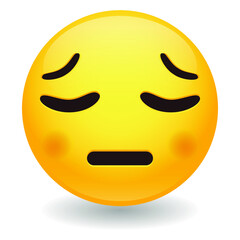 Pensive Emoji Kawaii Face. Saddened by life Vector Design Art Trendy Communication. Chat Elements feeling disappointed.