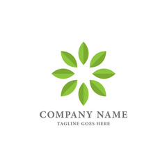 Green Leaf Company Logo Design Template.