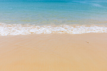 Fototapeta na wymiar Crystal blue sea sand beach