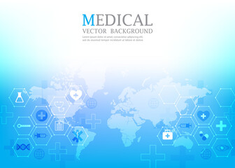 world communication vector medical wallpaper design