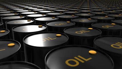 Global oil fossil fuel petroleum gasoline energy producers crude oil barrels concept - 3D illustration render © immimagery