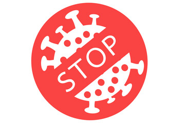 Stop Covid-19 Sign ,Illustration concept coronavirus COVID-19 on white background