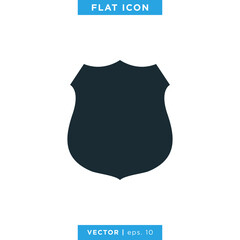 Sheriff Badge Shield Icon Logo Design Template.