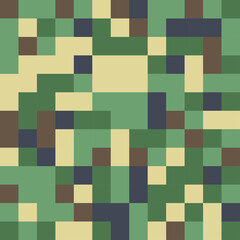 digital camouflage seamless patterns. Green palette .
