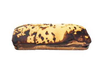 Homemade baked biscuit cake isolated on white. High quality photo