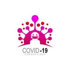 Covid- 19 corona virus logo, logo is immune from viruses