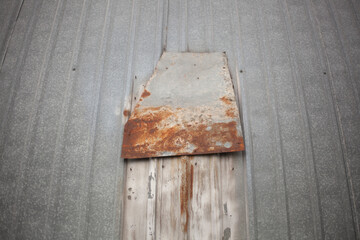 Rusty warehouse roof. 
