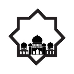 mosque logo template islamic icon vector illustration on white background.