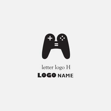letter h game stick illustration, black vector design