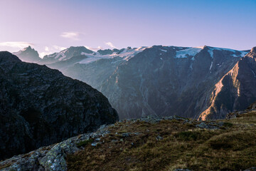 sunset in the mountains