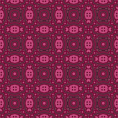 Fototapeta premium Seamless pattern with symmetric geometric ornament. Bright abstract background.