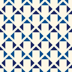 Geometric seamless pattern. Minimalist style print. Diamond grid motif ornament. Simple geo mini triangle background