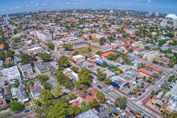 Aerial View of Downtown Miami Skyscrapers during Winter