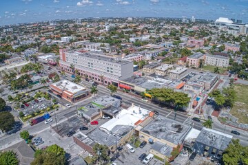 Aerial View of Downtown Miami Skyscrapers during Winter