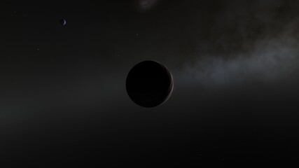 Cosmic landscape, beautiful science fiction wallpaper with endless deep space. 3D render