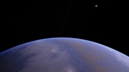 Cosmic landscape, beautiful science fiction wallpaper with endless deep space. 3D render