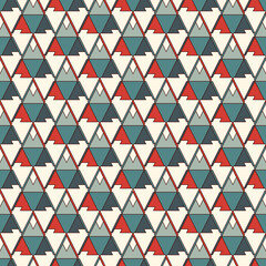 Ethnic, tribal seamless surface pattern. Native americans style background. Repeated triangles motif. Contemporary abstract geometric wallpaper. Boho chic digital paper, textile print. Vector art