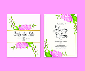 Elegant floral wreath wedding card template