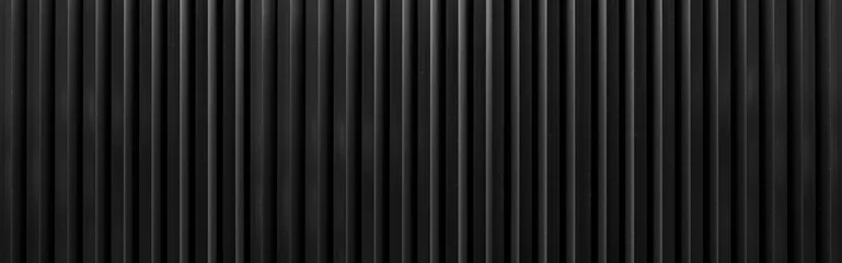 Tuinposter Panorama of Black Corrugated metal background and texture surface or galvanize steel. © torsakarin